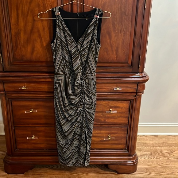WHBM dress. Rouched detail in front. V-neck wrap with snap - Picture 2 of 9
